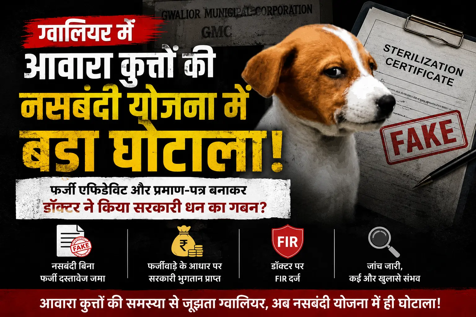 Gwalior me Kutto Ki Nasbandi me ghotala