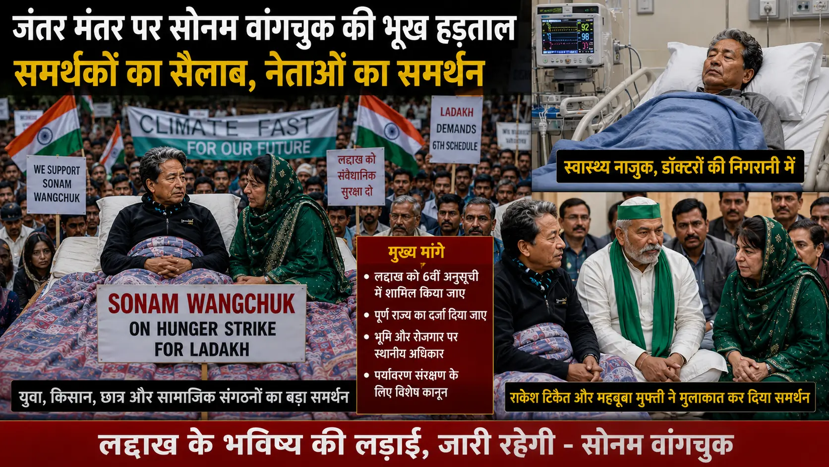 Sonam Wangchuk hospitalized after hunger strike